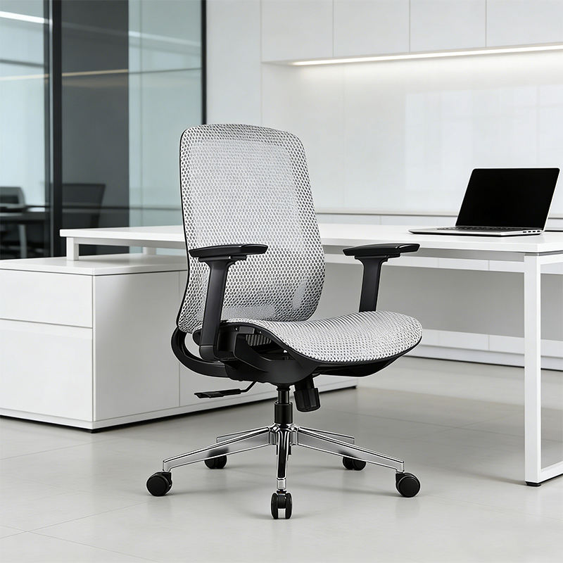 Mid Back Mesh Ergonomic Office Chair With 3D PU Armres Swivel Computer ...