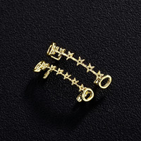 Grilles dentaires de Noël en gros, style étoile, ajourées, personnalisées, dorées, pour homme, bijoux dentaires cool