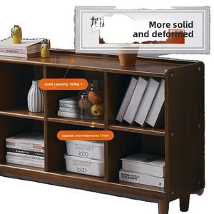 Étagère à livres vintage en bois massif à plusieurs niveaux avec étagères flottantes, couleur noyer, pour la maison, le salon, la chambre à coucher, le bureau, la salle à manger, l'hôtel - Product Image 5