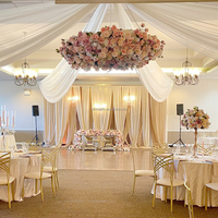 Anneaux floraux suspendus en métal pour décoration de plafond de mariage, 120 cm, arrangement floral pour chemin de table de mariage