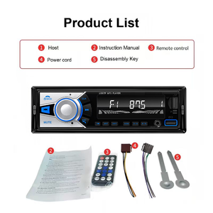 เครื่องเล่น MP3 ในรถยนต์แบบ Single Din พร้อมบลูทูธ วิทยุ FM สเตอริโอ 12V เครื่องเล่นมัลติมีเดียในรถยนต์ สำหรับรถยนต์ทั่วไป ราคาประหยัด - Product Image 5