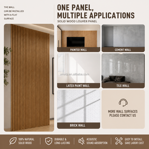Panneau mural en bois massif 100% écologique, moderne, imperméable, à lamelles 3D, pour usage domestique et commercial - Product Image 2