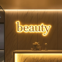 Enseigne murale lumineuse LED personnalisée en acier inoxydable 3D avec lettres en relief rétroéclairées, logo d'entreprise, étanche IP65, pour entreprises, hôpitaux