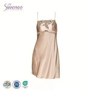 OEM Custom Women's Sexy Gentle Sleepwear Set Soft Pajamas <b>Bra</b> Pads Included Loungewear Elegant Home Clothing - Product Image 1