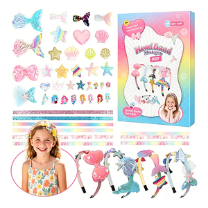 Girls DIY Headwear Design Kit <b>Rainbow</b> Star Bow <b>Sequin</b> Rhinestone Accessories Birthday Craft Package Gift Toy Set - Product Image 1