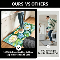 Tapis de porte réversible personnalisable en mousse souple à séchage rapide, motif floral 3D, antidérapant, respectueux des animaux, écologique, antimicrobien, en diatomite