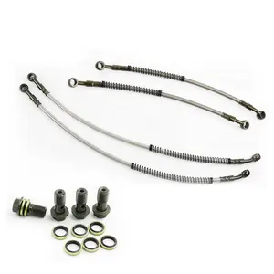 Lingqi Dirt Pit Bike Onderdelen Radiator Kit Stalen Olie Koeler Buis Met Aftapplug Voor Motorfiets Aap Go Kart Street Bike