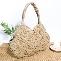 2025 été fleur raphia tissé sac polyvalent fait à la main tissé sac pour femmes grande capacité sac à main pour bord de mer vacances plage sac