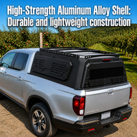 Couverture de benne pliable en alliage d'aluminium robuste, installation sans perçage, personnalisable, étanche, pour camionnette