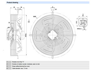 Ventilateur axial AC industriel ebm-papst S4D400-AP12-38 400 mm pour applications de ventilation et de refroidissement HVAC et de condenseurs - Product Image 3