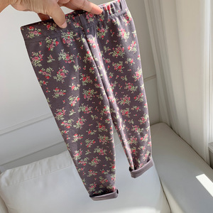 Pantaloni per bambine, leggings elasticizzati slim autunnali, eleganti, per neonati e bambini, in cotone con stampa a stelle, 2-8 anni - Product Image 3