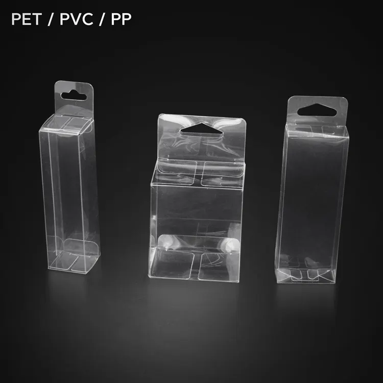 Clear small plastic box packaging PVC transparent packaging gift acetate folding plastic clear PET box