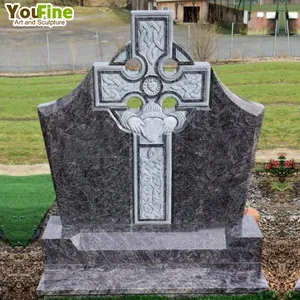Croce di pietra tombale di granito di pietra naturale di prezzo di fabbrica di vendita calda
