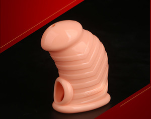 Dispositivo de castidad masculina Kit de jaula de pene de silicona alargada <span class=keywords><strong>con</strong></span> funda de pene Producto sexual - Product Image 5