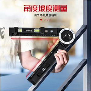 SOWEL Level Gauge Aluminium Alloy Multi-functional Slope Measuring Tool For Woodworking And Hanging Picture Leveling - Product Image 1