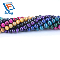 Cuentas de Piedras Preciosas Naturales de Ojo de Tigre Redondas al por Mayor para la Fabricación de Joyas, Pulseras, Collares y Pendientes, Cuentas Naturales de 6-10 mm