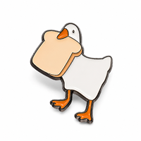 Épinglette en métal personnalisée en alliage de zinc émaillé souple, motif canard de dessin animé fantaisiste, tendance, pour veste, sac à dos, ornement de collection, souvenir