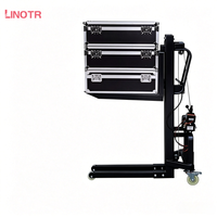 Chariot élévateur électrique portable en promotion, capacité de charge 300 kg, hauteur de levage 1,6 m, mât bi-étages, batterie au plomb-acide