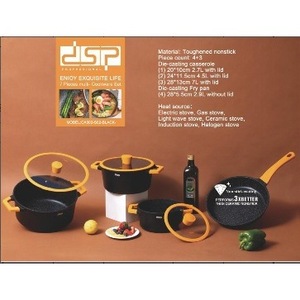 Ensemble de casseroles DSP 4 pièces antiadhésives noires avec couvercle pour cuisinière - Product Image 3