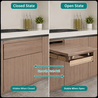 Glissière de tiroir escamotable invisible pour comptoir, fournie par l'usine, pour armoire de cuisine, garde-manger, accessoires de meubles en bois sur mesure