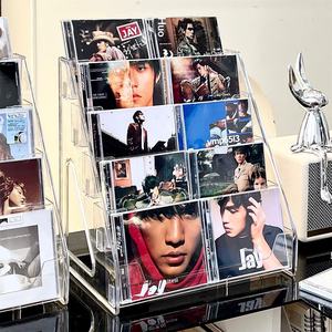 Présentoir de table en acrylique à cinq niveaux pour disques CD et vinyles, boîte de rangement en forme d'escalier pour disques, CD et cassettes - Product Image 4