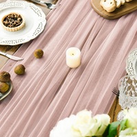 Nappe de table en filet de couleur unie, nappe en polyester, décoration d'intérieur, décoration d'arche de mariage américaine, voile de table pour banquet