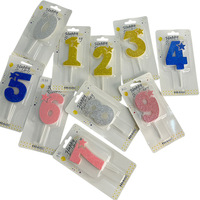 Bougies d'anniversaire en cire de paraffine scintillantes en forme d'étoile, or, argent, rose, bleu, avec emballage individuel pour décorations de gâteaux