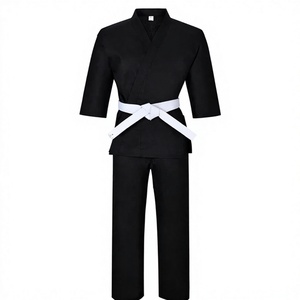 Uniforme de Judo y Karate Blanco y Negro de Alta Calidad, Cómodo, Transpirable, Resistente a la Encogimiento, Corte Regular, para Hombres Adultos, Artes Marciales - Product Image 1