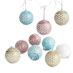 2024 Factory Christmas Decorated Ball Christmas Tree Ornaments Hanging Ball Decoration