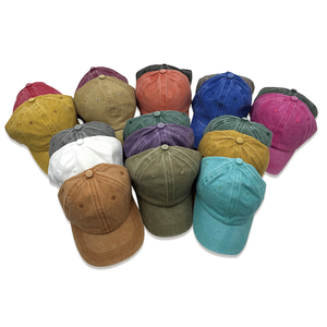 بيع بالجملة مخصص خمر شعار مخصص 6 لوحة القطن قبعات سائق الشاحنات مع شعار - Product Image 1