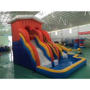 Jouets de jeu gonflables drôles toboggan commercial sec/humide <span class=keywords><strong>pour</strong></span> enfants grand toboggan combiné avec <span class=keywords><strong>piscine</strong></span> et objectif de cerceau à vendre - Product Image 5