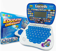 Jouets éducatifs pour enfants, ordinateur portable éducatif, activités d'apprentissage anglais-espagnol, machine d'apprentissage, écran LED, ordinateurs éducatifs