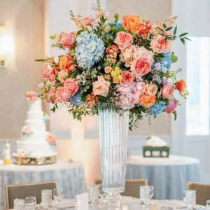 Artificial Silk Rose and Mixed Flower Ball Arrangement for Wedding and Mother's Day <strong>Background</strong> Centerpiece Floral Decoration - Product Image 3