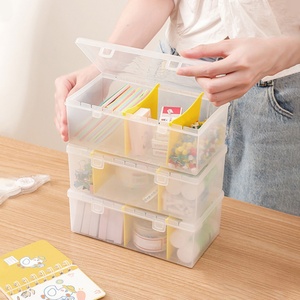 Grande boîte de rangement transparente en PP pour la maison, idéale pour les fournitures de bureau et l'organisation de la chambre/salle de bain - Product Image 5