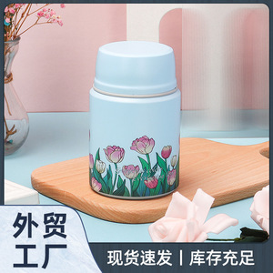 Mini Insulated Food Jar 304 Stainless Steel Large Capacity Cylinder Shape Plastic Lid Lunch Box For Outdoor Use - Product Image 2