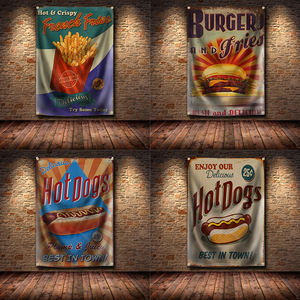 Póster Decorativo Vintage con Diseño <span class=keywords><strong>de</strong></span> Hot Dog, Hamburguesa, Bandera, Papas Fritas, Menú <span class=keywords><strong>de</strong></span> Aperitivos, Letrero Publicitario, Arte <span class=keywords><strong>de</strong></span> Pared, Decoración para Auto, Bar, Pub, Club, Sala <span class=keywords><strong>de</strong></span> Juegos - Product Image 3