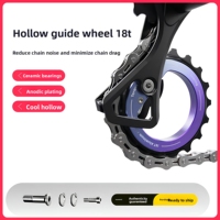 Roue de guidage excentrique creuse Cyclami pour dérailleur arrière, 18 dents, en alliage d'aluminium, roulement céramique, 9 vitesses, durable, haute résistance, pour vélo