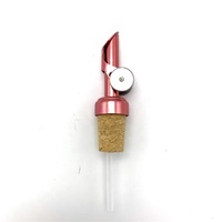 Bouchon automatique en liège rouge en métal lesté, huile d'olive à écoulement libre, bouteille de vinaigre, vin, bec verseur, distributeur de liquide de liqueur