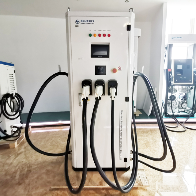 Bluesky Tuv Certified New 120kw OCPP 1.6 Integrated DC Fast Charging Station with IP54 Waterproof 95% Efficiency for Outdoor Use
