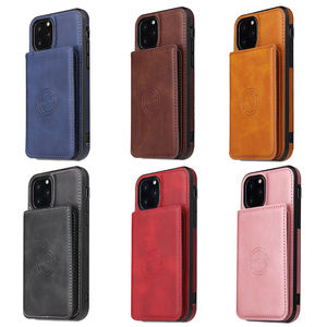 Ivanaze-Funda de cuero PU Retro para móvil, carcasa trasera con ranura para tarjeta para iPhone 12 11 <span class=keywords><strong>Pro</strong></span> Max 6, Samsung S10 note 10 S20 - Product Image 2