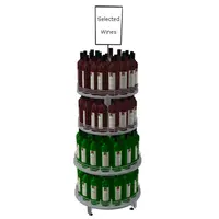 Exibição de garrafas multicamadas com prateleira redonda, exibição de garrafa de vinho e torre