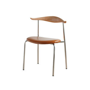 Dining Chair With Horn <b>Backrest</b> Metal Frame For Living Room Adult Use - Product Image 5