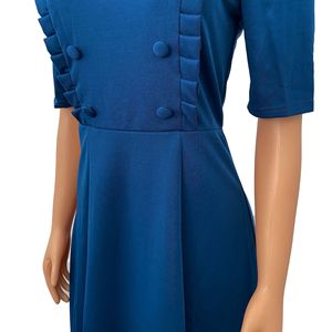 Abiti da donna a maniche corte adorabili volant <span class=keywords><strong>Peter</strong></span> Pan colletto a vita alta plissettato verde al ginocchio stile africano Vestidos - Product Image 6