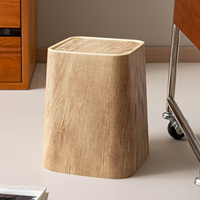 Poubelle en plastique portable de style classique avec rebord pour la maison, le bureau et la salle de bain, utilisation en intérieur