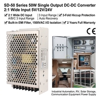 Convertidor CC-CC SD-50 de 50W, de 12V 24V 48V a 5V 12V 24V, de amplio rango, entrada 2 a 1, fuente de alimentación conmutada aislada, industrial