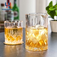 Verre à cocktail transparent 500 ml, cristal soufflé à la main personnalisé avec fond épais pour bar et fêtes
