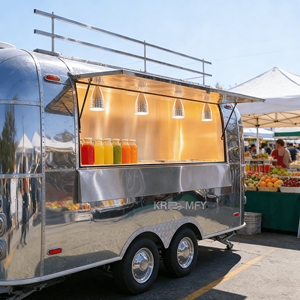 Stainless Steel <b>Towable</b> Mobile Food Trailer for Snack Food Candy Chips with Rust Resistant Design - Product Image 1