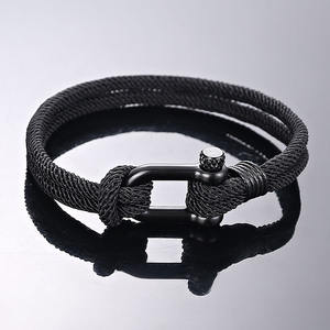 Bracciale da uomo BM3012 a doppio filo in corda nautica con chiusura a bullone in acciaio inossidabile, gioielli nautici, regalo per lui - Product Image 6