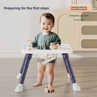 Chaise haute multifonctionnelle en plastique pour bébé - Table à manger et d'apprentissage polyvalente avec siège inclinable pour les nourrissons de plus de 6 mois