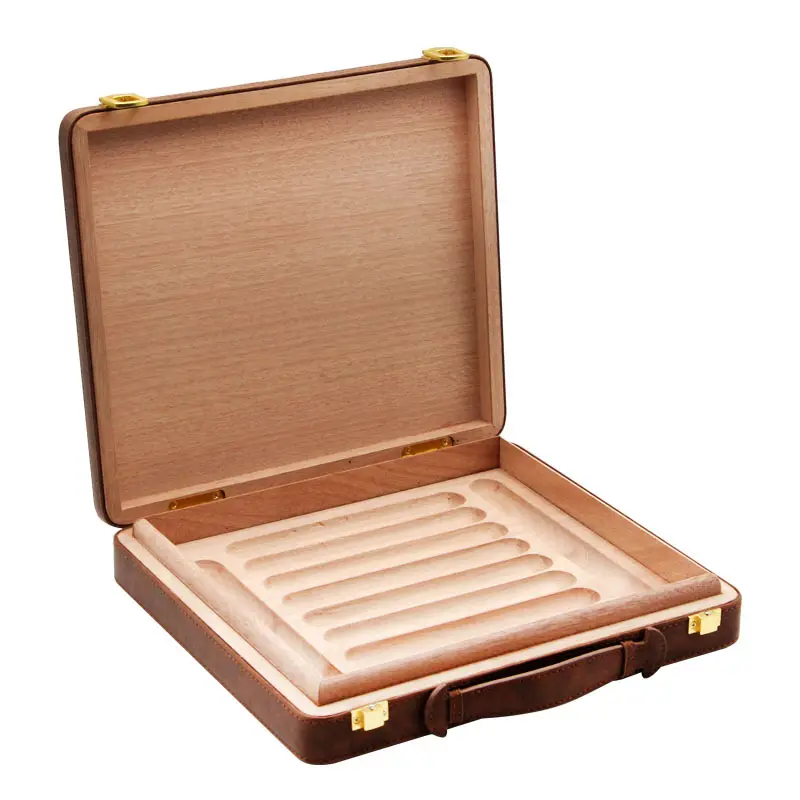 Xách tay Humidor 10 khay gỗ khe Humidor hộp